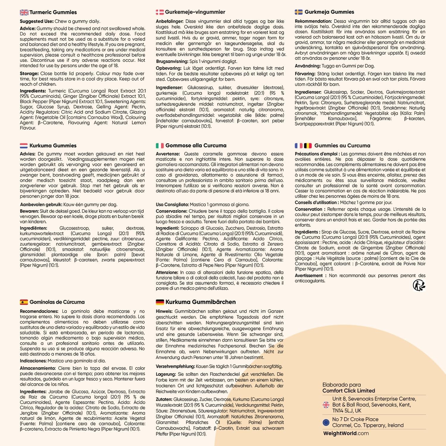 Cúrcuma Con Jengibre Y Pimienta Negra 2100Mg, 90 Gominolas Veganas, Sabor Natural a Limón - Alta Resistencia, Fuente De Curcumina Y Piperina, Potente Fuente De Vitaminas Y Minerales, Sin Gluten Ni OGM